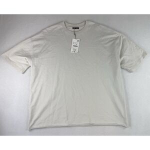 Zara Heavyweight White T Shirt Casual Short Sleeve Mens Size XL Oversized NWT